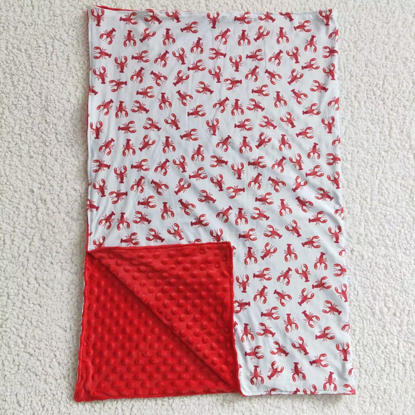 BL0034 Cray Crayfish Red  Print Blanket