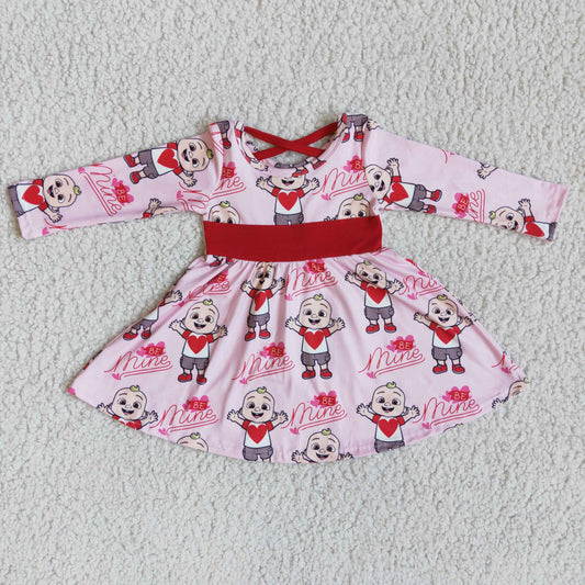 Clearance 6 A27-4 Valentine's Day Cartoon Melon Dress