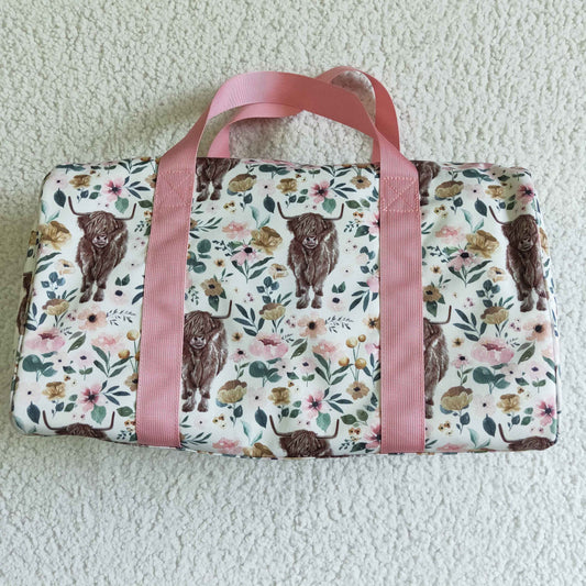 BA0008 Pink Highland Cows Print Little Bag Bagpack