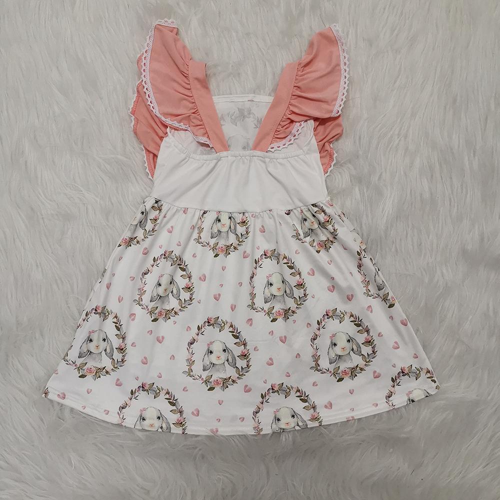 A5-2 Easter Rabbits Pink Girls Short Sleeve Dresses