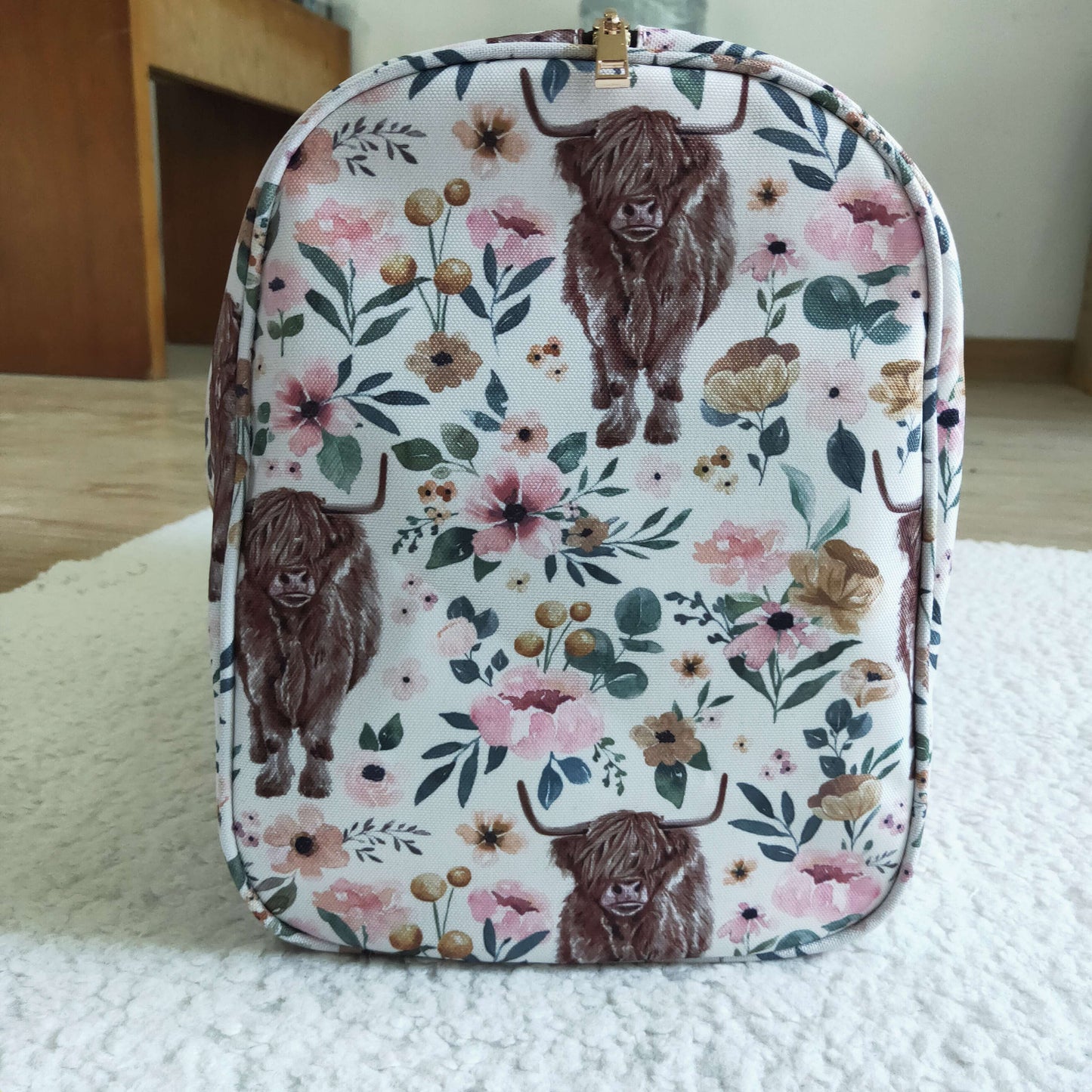 BA0008 Pink Highland Cows Print Little Bag Bagpack