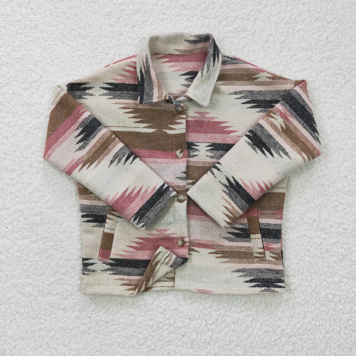 GT0084 Pink Plaid Girls Long Sleeve Top Winter Collar T-Shirts
