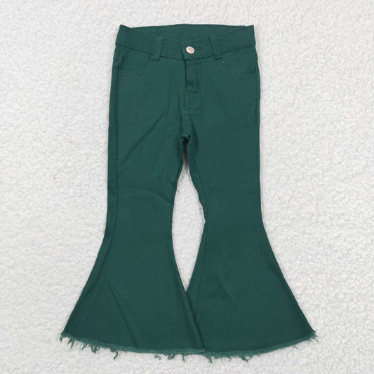 P0073 Green Bell Bottom Denim Jeans