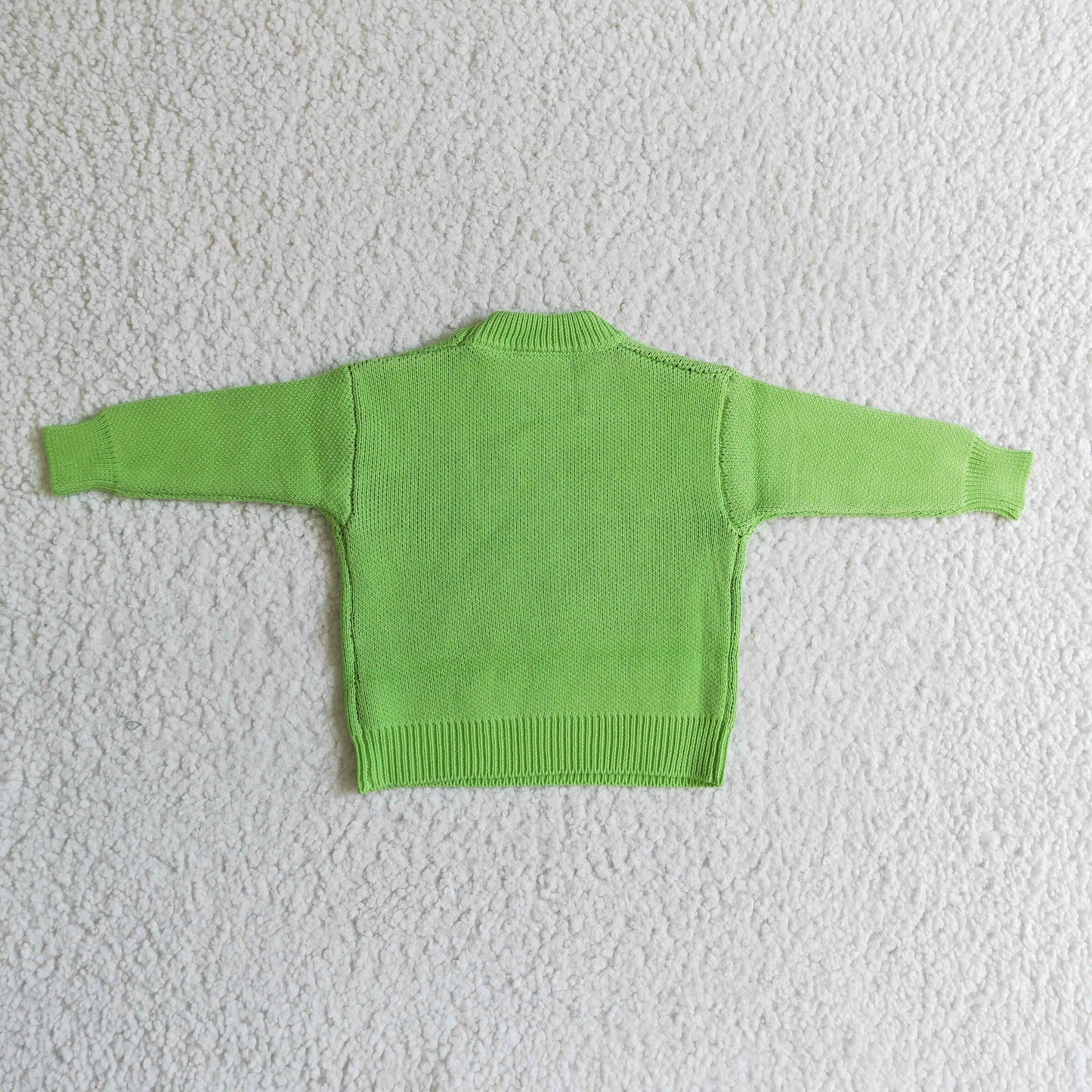 BT0099 Christmas Green Cartoon Girls Boys Long Sleeve Sweater