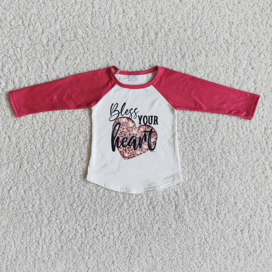 Valentine Bless Your Heart Girls T-shirts