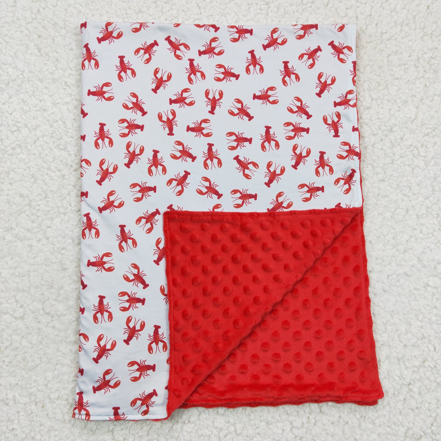 BL0034 Cray Crayfish Red  Print Blanket