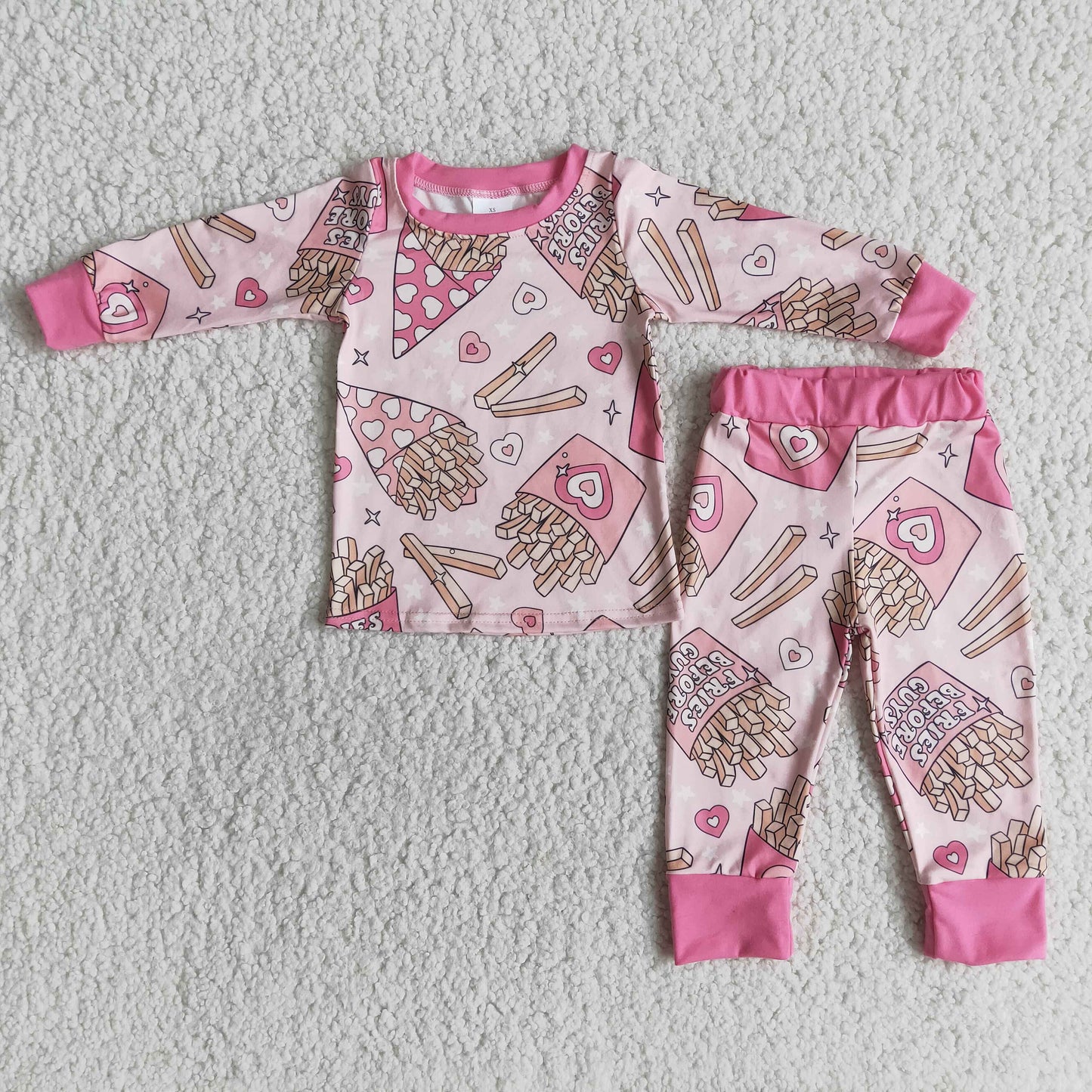 Valentine Fries Pink Baby Pajamas