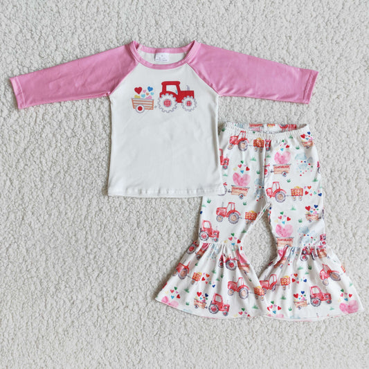 Clearance 6 A29-30 Valentine Long Sleeve Pink Girls Set