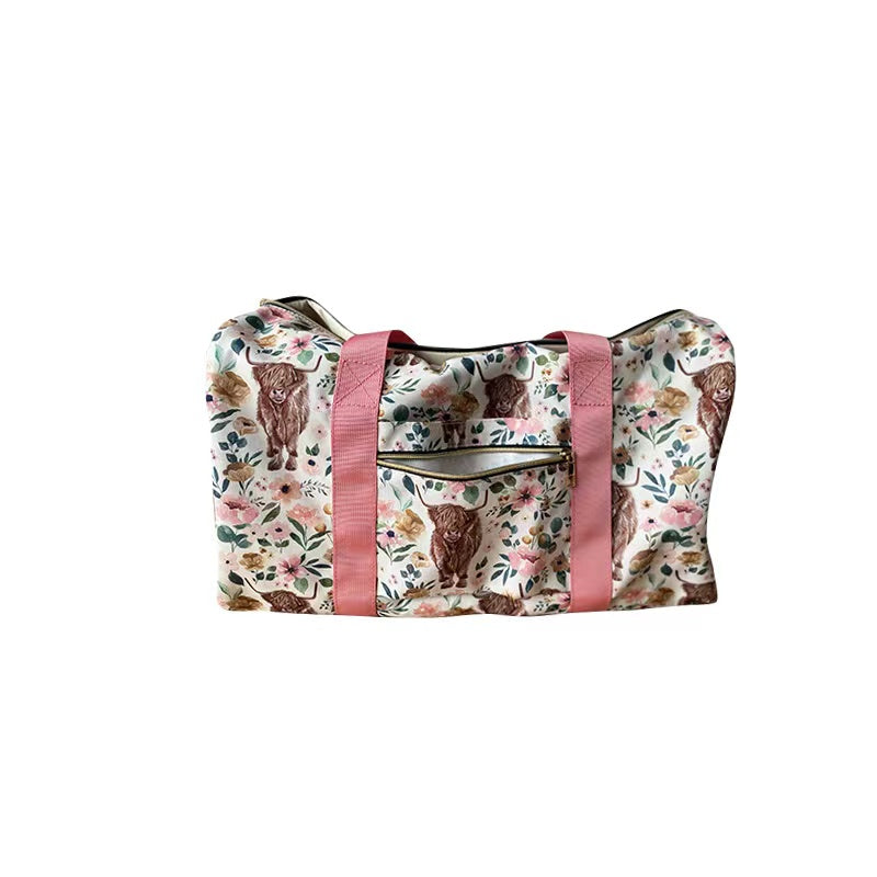 BA0008 Pink Highland Cows Print Little Bag Bagpack