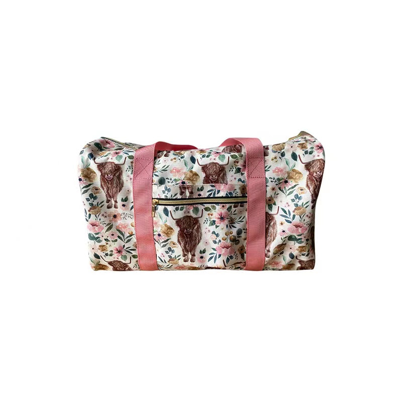 BA0008 Pink Highland Cows Print Little Bag Bagpack