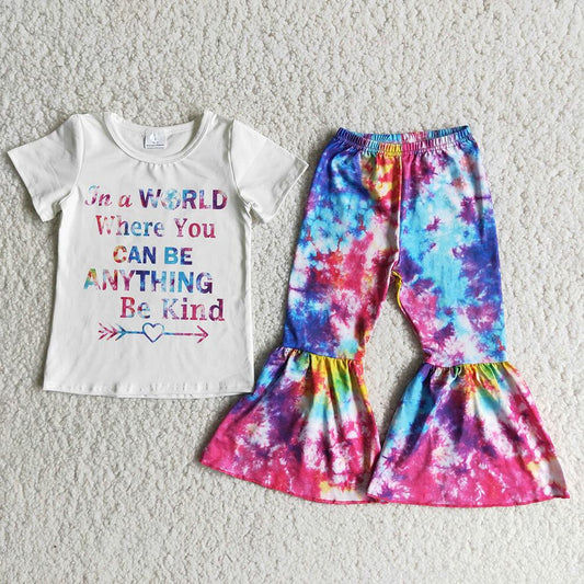 Clearance C9-16 Be Kind Baby Girls Short Sleeve Tie Dye Girls Outfits