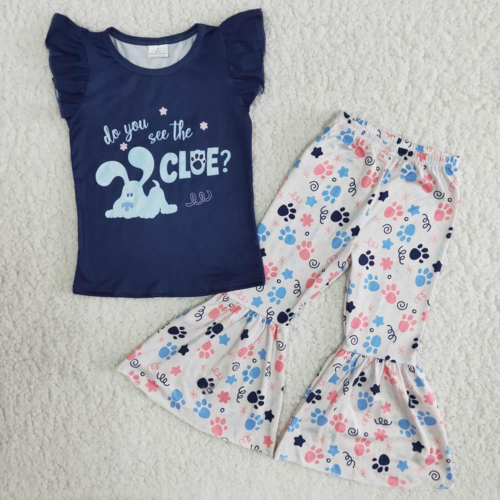 Clearance C13-3 Do you See The Dog Cute Baby Girls Outfits