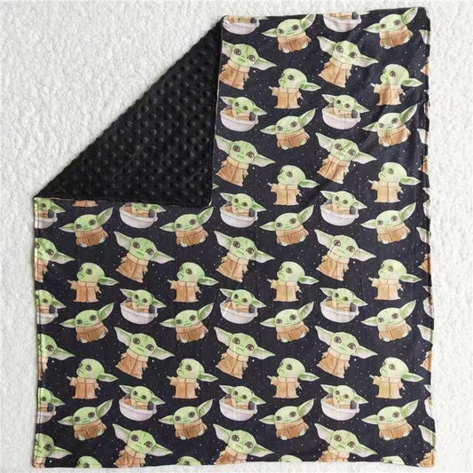 6 B10-11 Green Black Cartoon Print Design Blanket