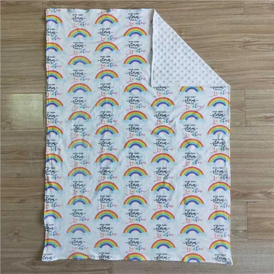 6 b13-37 Rainbow Print Baby Kids Blanket