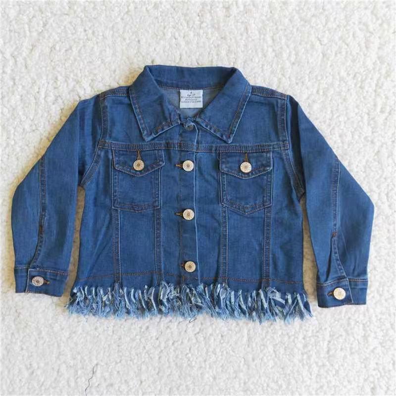 6 B1-39 Girls Tassels Blue Denim Jacket