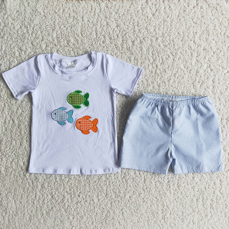 Boys Embroider Fish Set