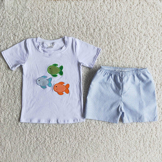 Boys Embroider Fish Set