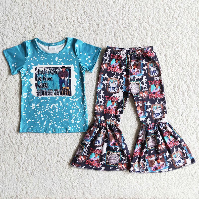 Blue Bleach Design Singer Fashion Girls Set