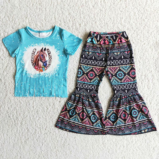 Clearance D6-13 Toddler Horse Aztec Style Girls Set