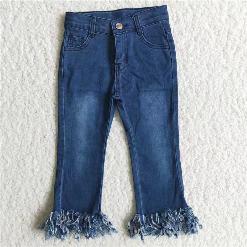 D4-29 Dark Blue Tassels Fashion Fall/Winter Denim Jeans