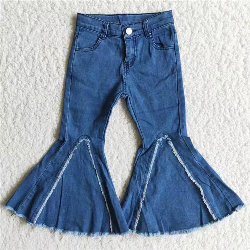 D6-29 Blue Distress Girls Denim Jeans