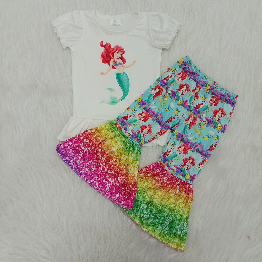 Clearance C12-10 Mermaid Colorful Baby Girls Outfits