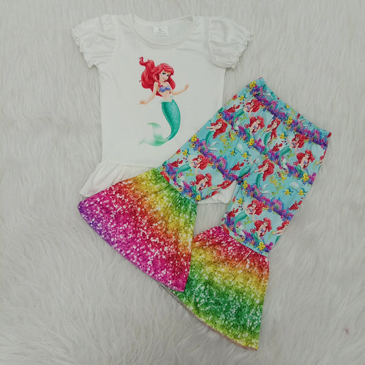 Clearance C12-10 Mermaid Colorful Baby Girls Outfits