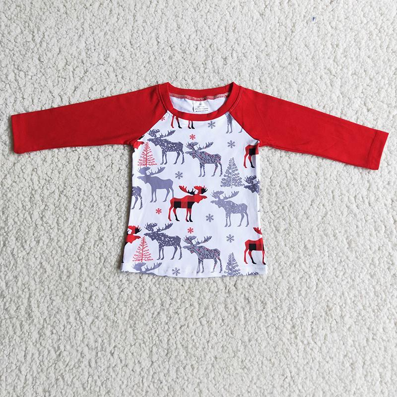 Clearance 6 C8-29  Promotion Christmas Deer T-shirts