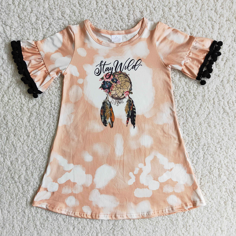 Stay Wild Bleach Design Girls Dress