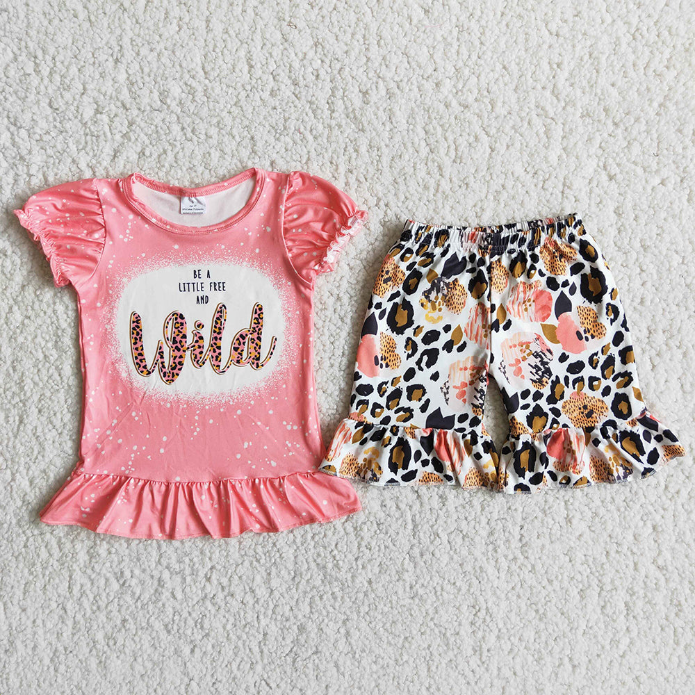 Be A Little Free And Wild Leopard Print Girls Set